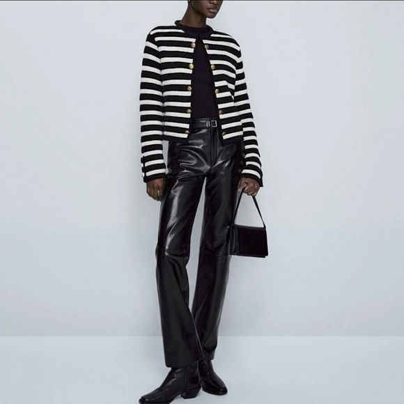 Fashion Spring Autumn Striped Knitted Sweater  Cardigans Coat - Picture 3 of 3